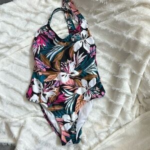 Kona Sol Tropical One piece swimsuit:crossback‎ size small